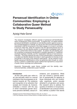 Pansexual Identification in Online Communities: Employing a Collaborative Queer Method to Study Pansexuality