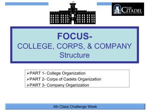 COLLEGE, CORPS, & COMPANY Structure