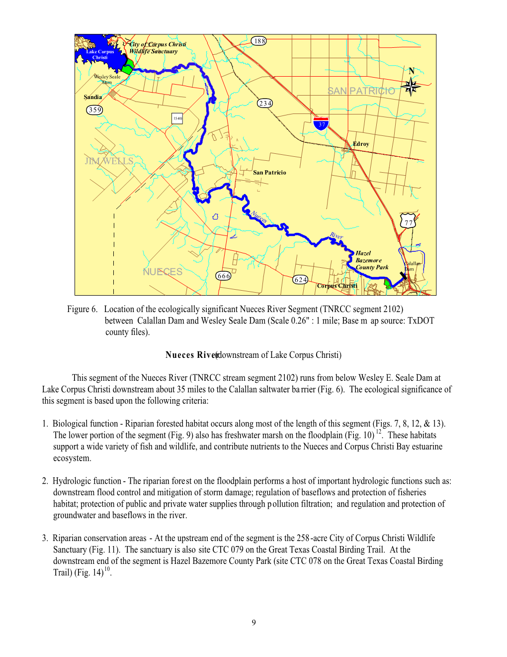 Nueces River Segment (TNRCC Segment 2102) Between Calallan Dam and Wesley Seale Dam (Scale 0.26