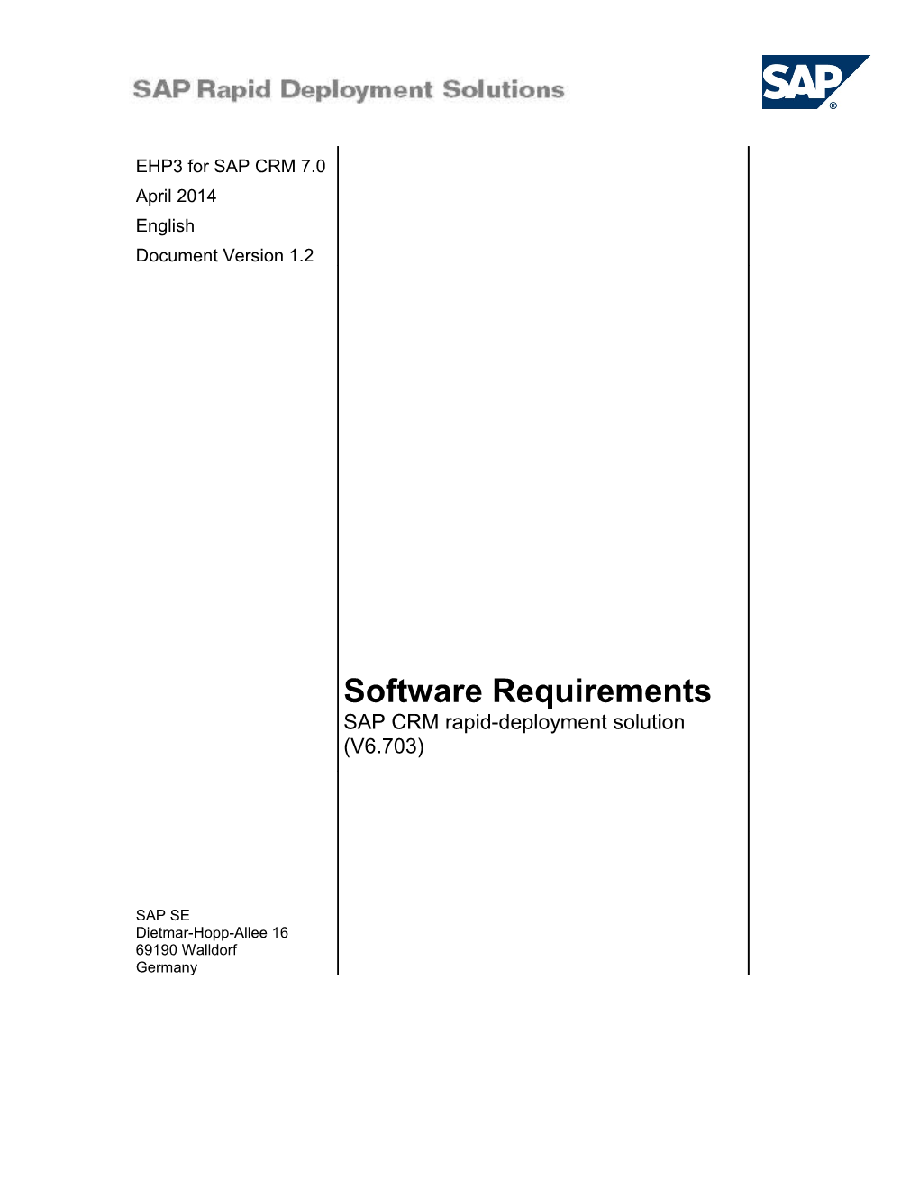 Software Requirements - CRM RDS