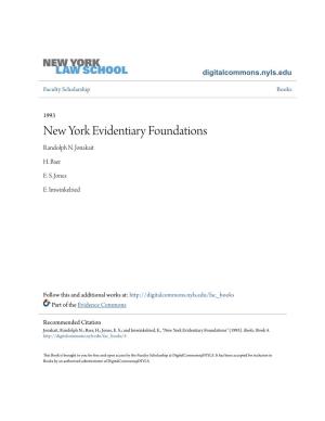 New York Evidentiary Foundations Randolph N