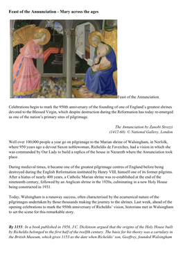 Feast of the Annunciation - Mary Across the Ages