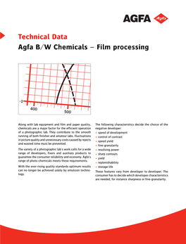 Technical Data Agfa B/W Chemicals – Film Processing