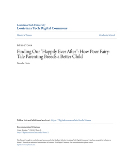How Poor Fairy-Tale Parenting Breeds a Better Child