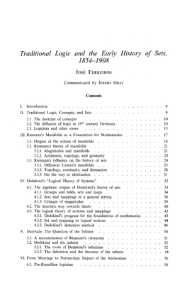Traditional Logic and the Early History of Sets, 1854&#X2013