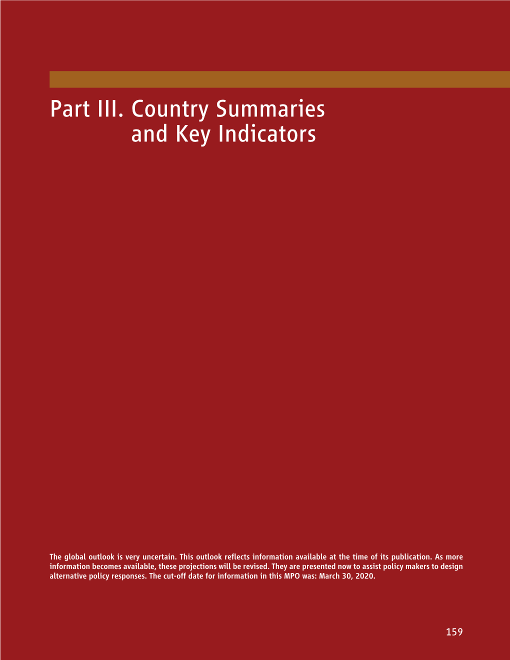 Country Summaries and Key Indicators