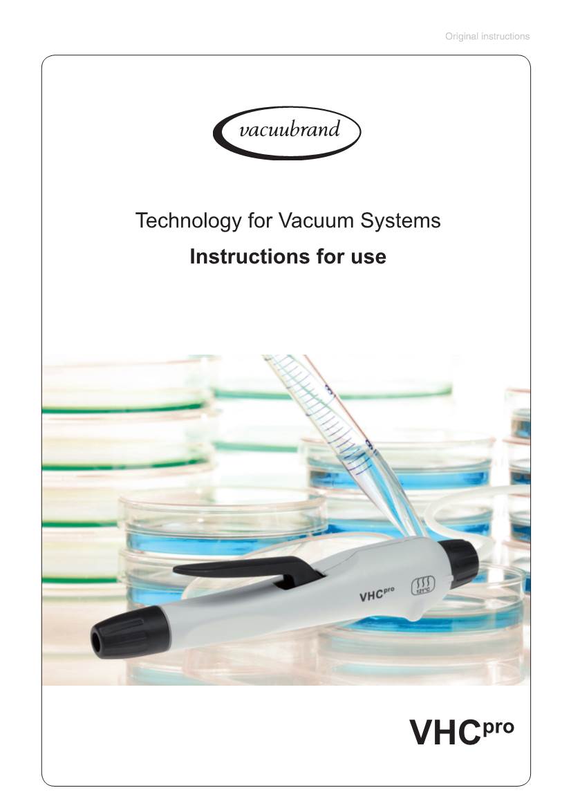 Vacuuhandcontrol Vhcpro with Adapters and Aspiration Hose Is Designated for Steam Sterilization at 121°C and 2 Bar Absolute (1 Bar Overpressure)