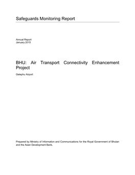 Air Transport Connectivity Enhancement Project: Gelephu Airport Improvement Safeguards Monitoring Report