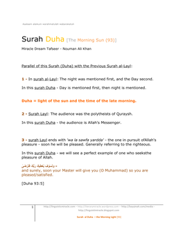 Surah Duha [The Morning Sun (93)]
