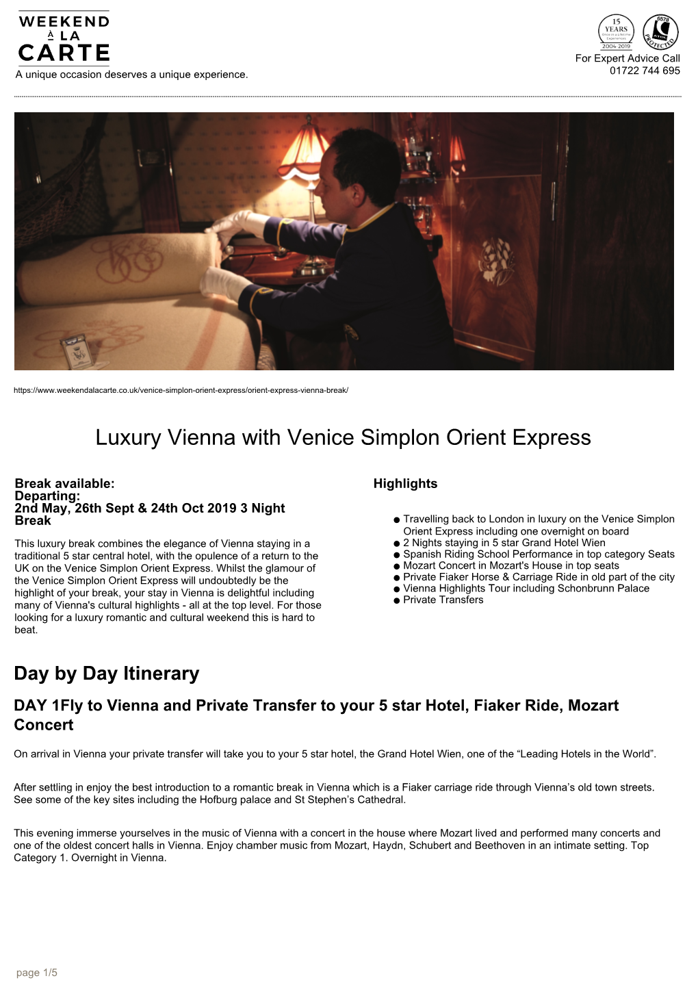 Luxury Vienna with Venice Simplon Orient Express