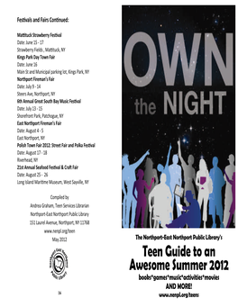 Teen Guide to an Awesome Summer 2012