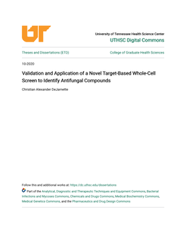 Validation and Application of a Novel Target-Based Whole-Cell Screen to Identify Antifungal Compounds