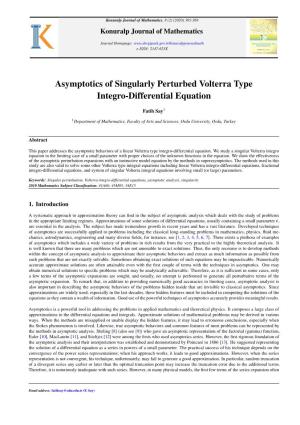 Asymptotics of Singularly Perturbed Volterra Type Integro-Differential Equation