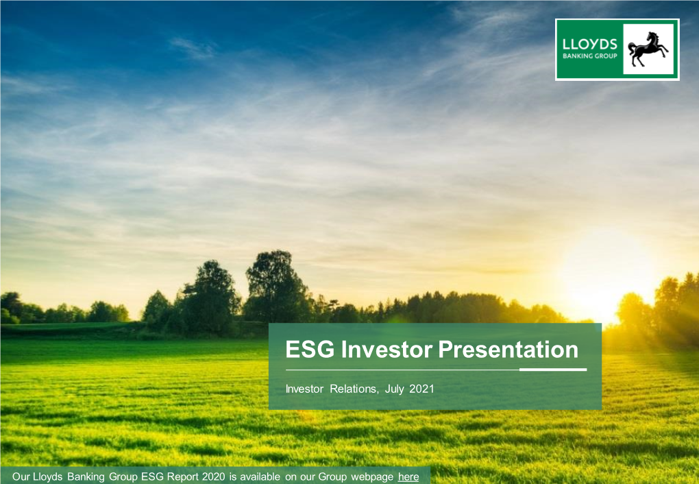 ESG Investor Presentation