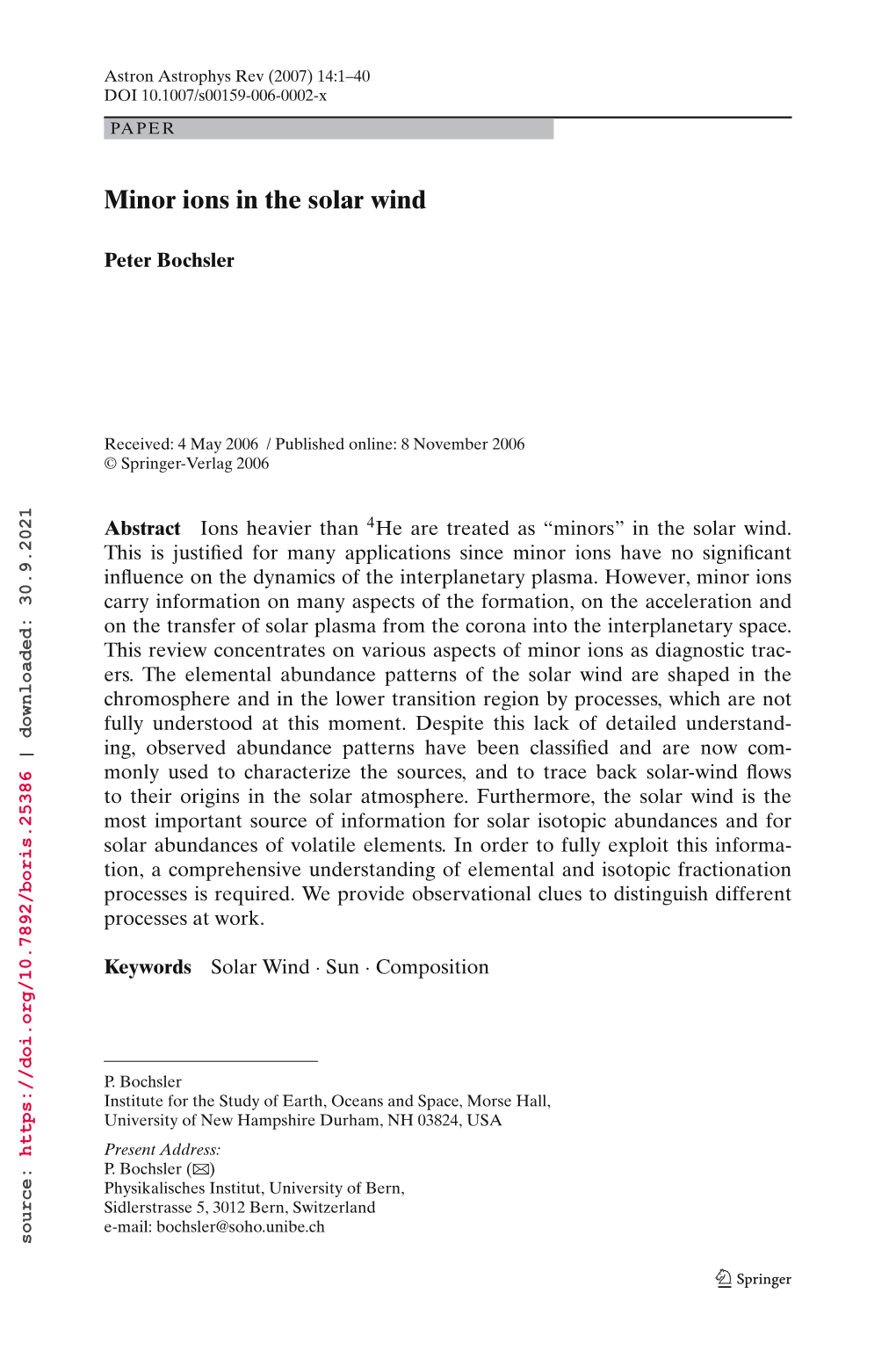 Minor Ions in the Solar Wind