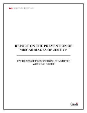Report on the Prevention of Miscarriages of Justice