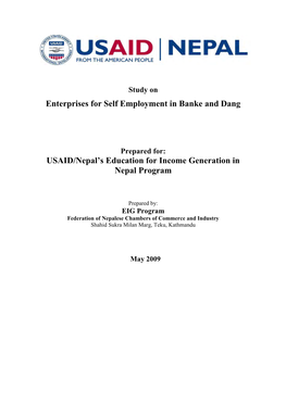 Enterprises for Self Employment in Banke and Dang