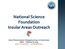 National Science Foundation Insular Areas Outreach