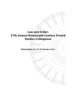 37Th Annual Nineteenth-‐Century French Studies Colloquium