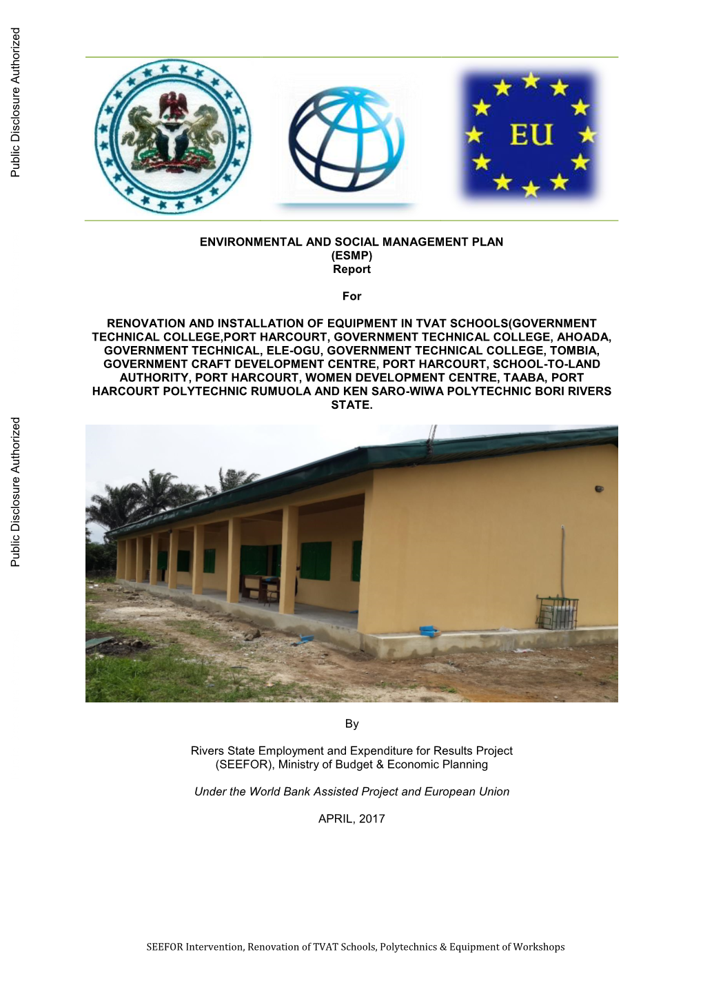 Rivers-SEEFOR-ESMP-FOR-TVAT-Schs-RENOVATION-INSTALLATION-12TH-JULY-2017.Pdf