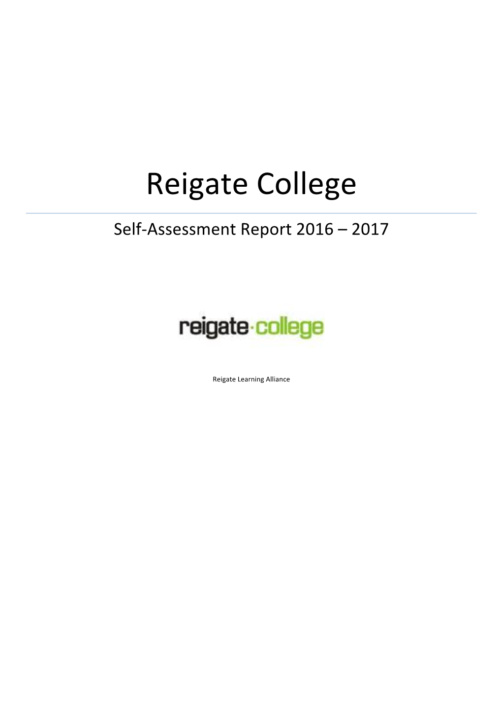 Reigate College SAR 2016 2017