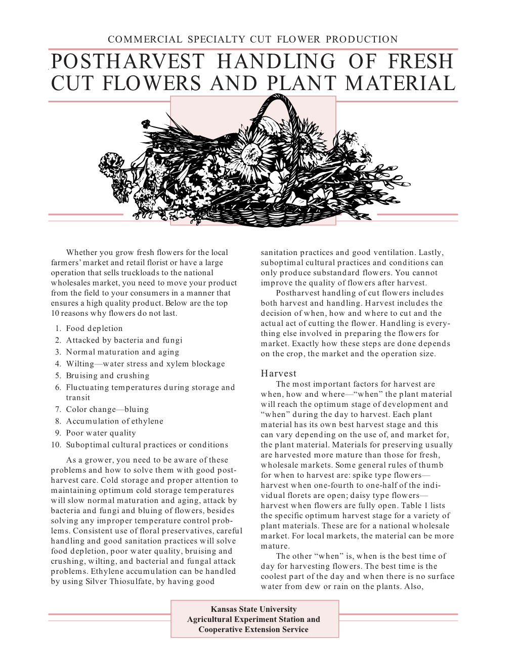 MF2261 Postharvest Handling of Fresh Cut Flowers and Plant Material