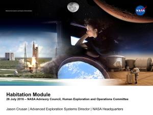 Habitation Module 26 July 2016 – NASA Advisory Council, Human Exploration and Operations Committee