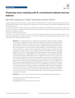 Propensity Score Matching with R: Conventional Methods and New Features