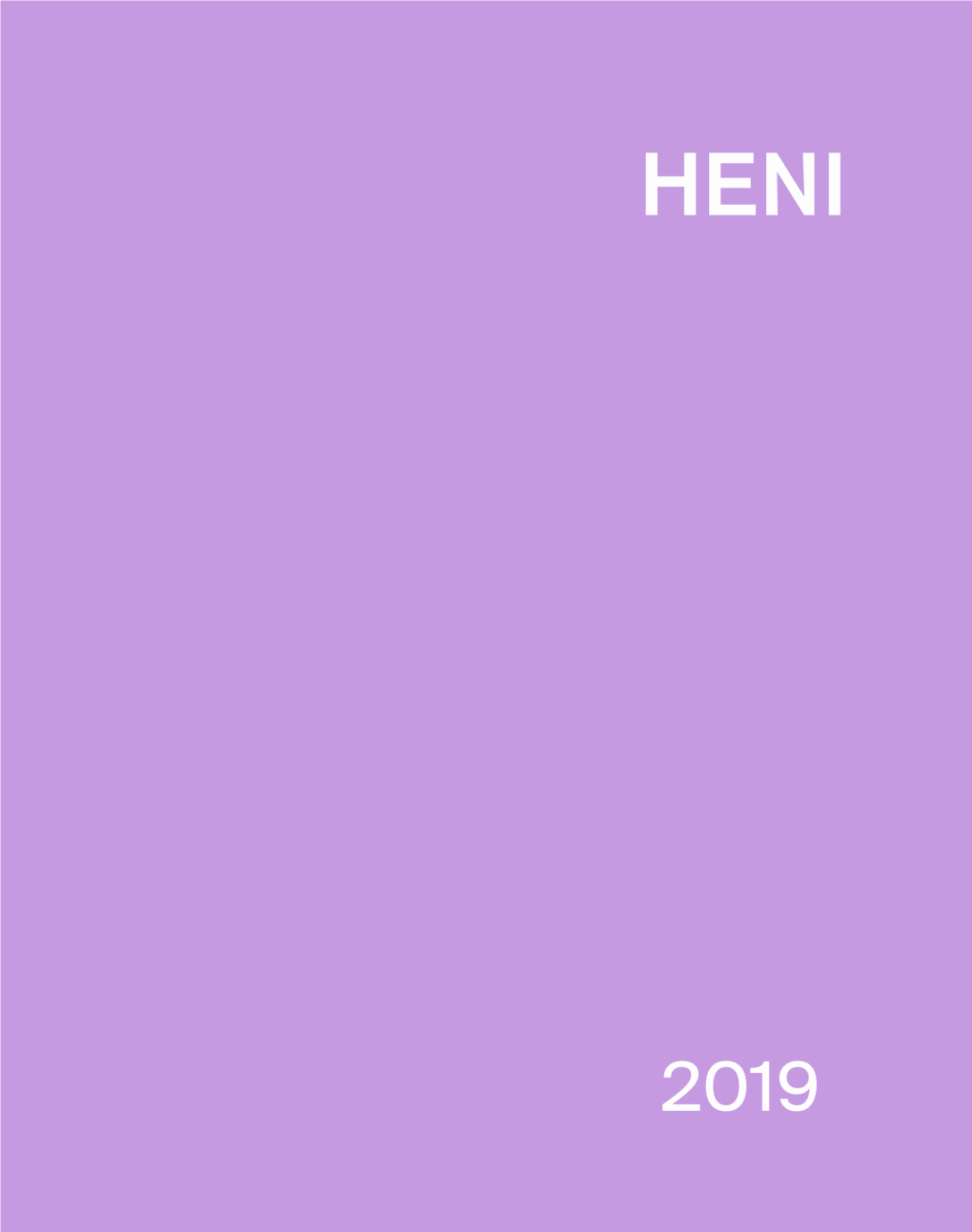 HENI Publishing Catalogue 2019