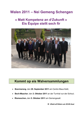 Walen 2011 – Nei Gemeng Schengen