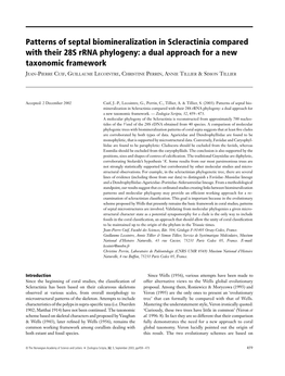 Patterns of Septal Biomineralization in Scleractinia Compared with Their 28S Rrna Phylogeny