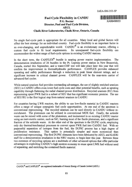 Fuel Cycle Flexibility in CANDU P.G