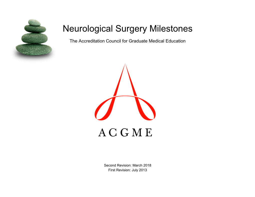 Neurological Surgery Milestones