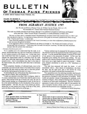 Bulletin of Thomas Paine Friends © 2000-2018 Thomas Paine Friends, Inc
