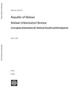 Malawi Urbanization Review