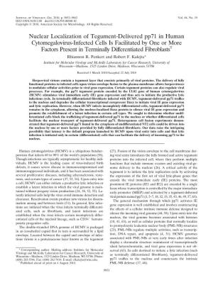 Nuclear Localization of Tegument-Delivered Pp71 In