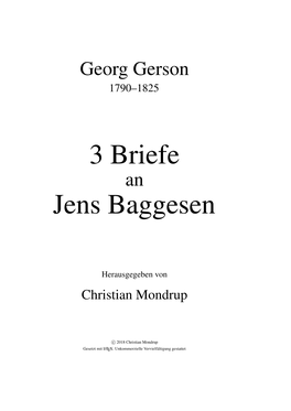 3 Briefe Jens Baggesen