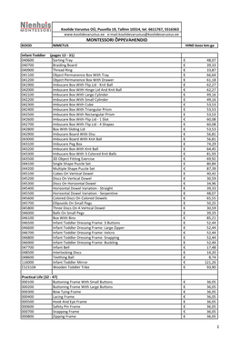 Pricelist Montessori 2015 Koduleht.Pdf