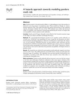 Speer, J. H., and R. R. Jensen. 2003. a Hazards Approach Towards