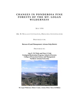 Changes in Ponderosa Pine Forests of the Mt. Logan Wilderness