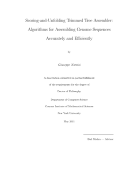 Algorithms for Assembling Genome Sequences Accurately and Efficiently
