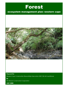 Forest Ecosystem Management Plan: Western Cape