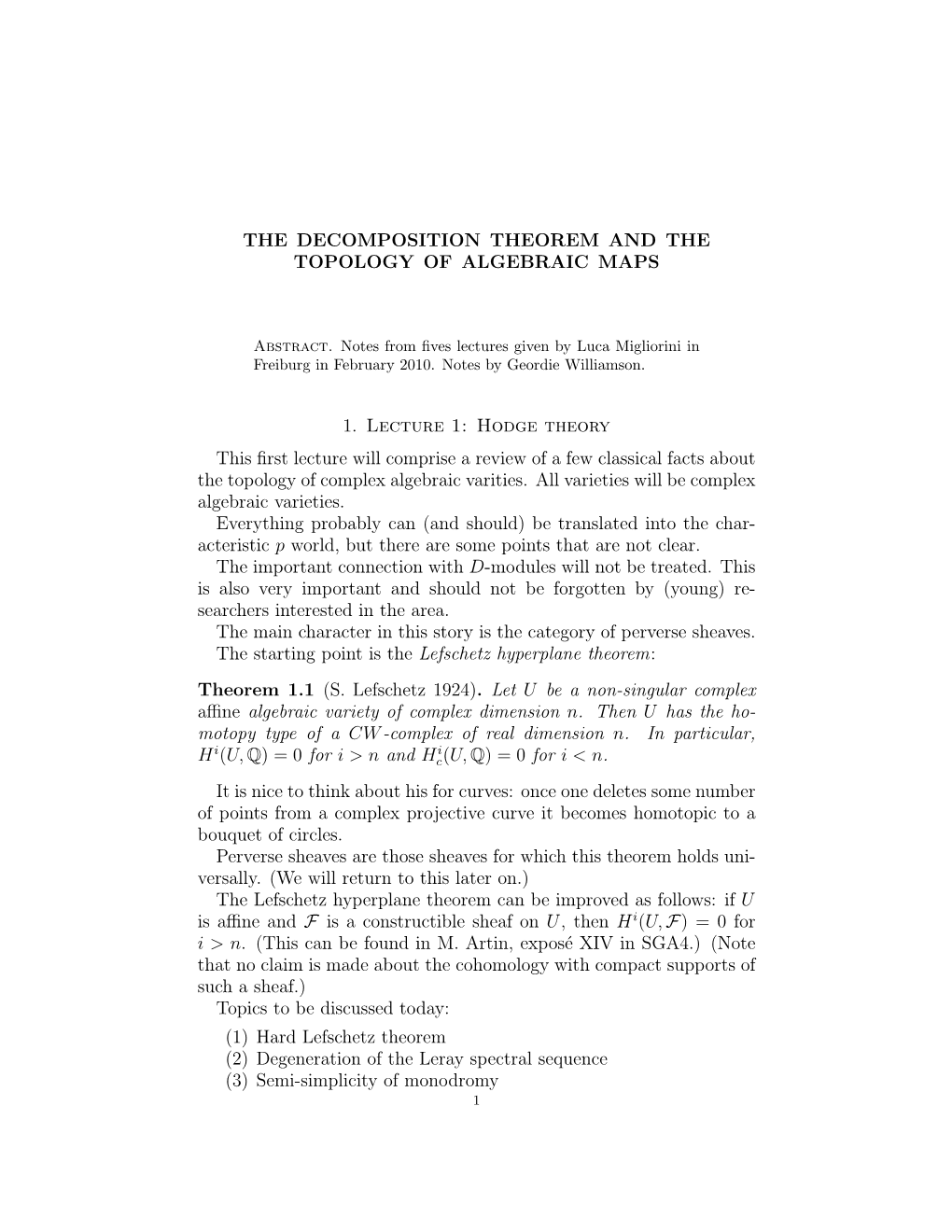 The Decomposition Theorem and the Topology of Algebraic Maps