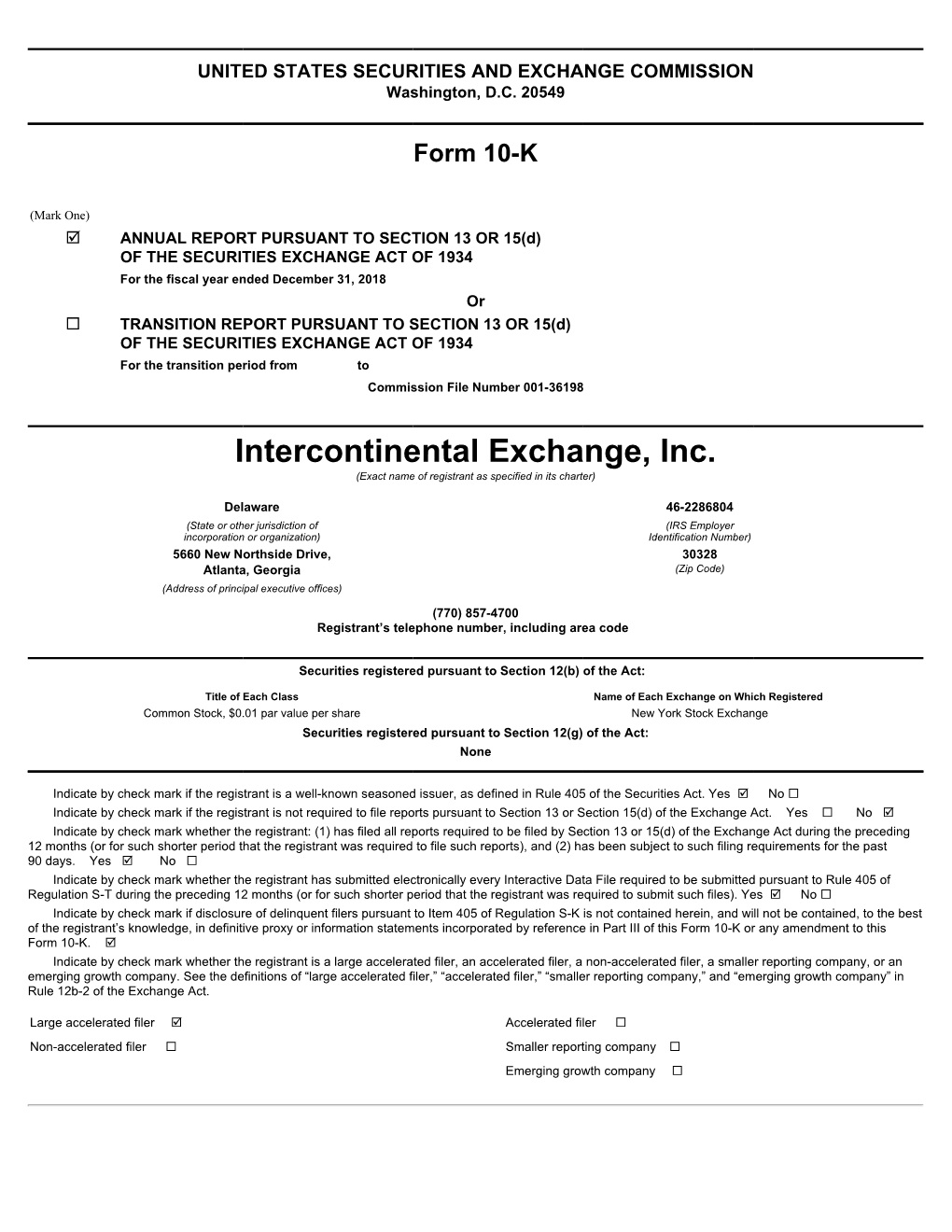 Intercontinental Exchange, Inc. (Exact Name of Registrant As Specified in Its Charter)