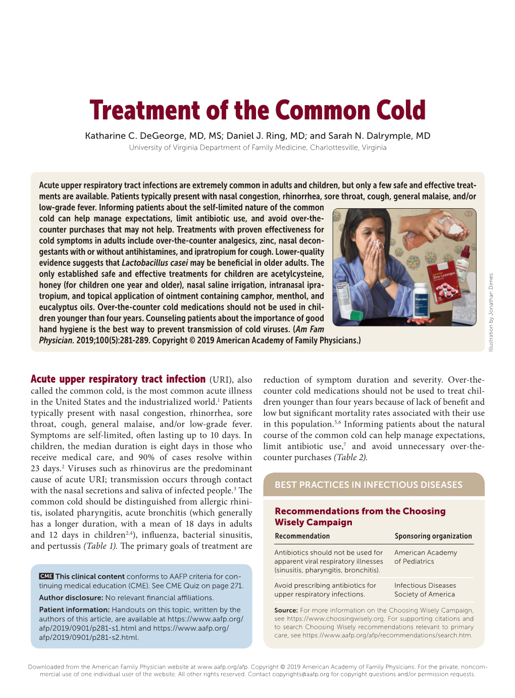 Treatment of the Common Cold Katharine C