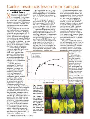 Canker Resistance: Lesson from Kumquat by Naveen Kumar, Bob Ebel the Development of Asiatic Citrus Throughout Their Evolution, Plants and P.D