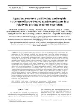 Apparent Resource Partitioning and Trophic Structure of Large-Bodied Marine Predators in a Relatively Pristine Seagrass Ecosystem
