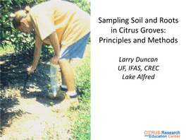 Sampling Soil and Roots in Citrus Groves: Principles and Methods