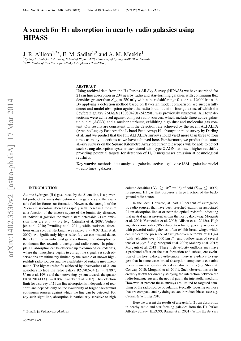 A Search for HI Absorption in Nearby Radio Galaxies Using HIPASS