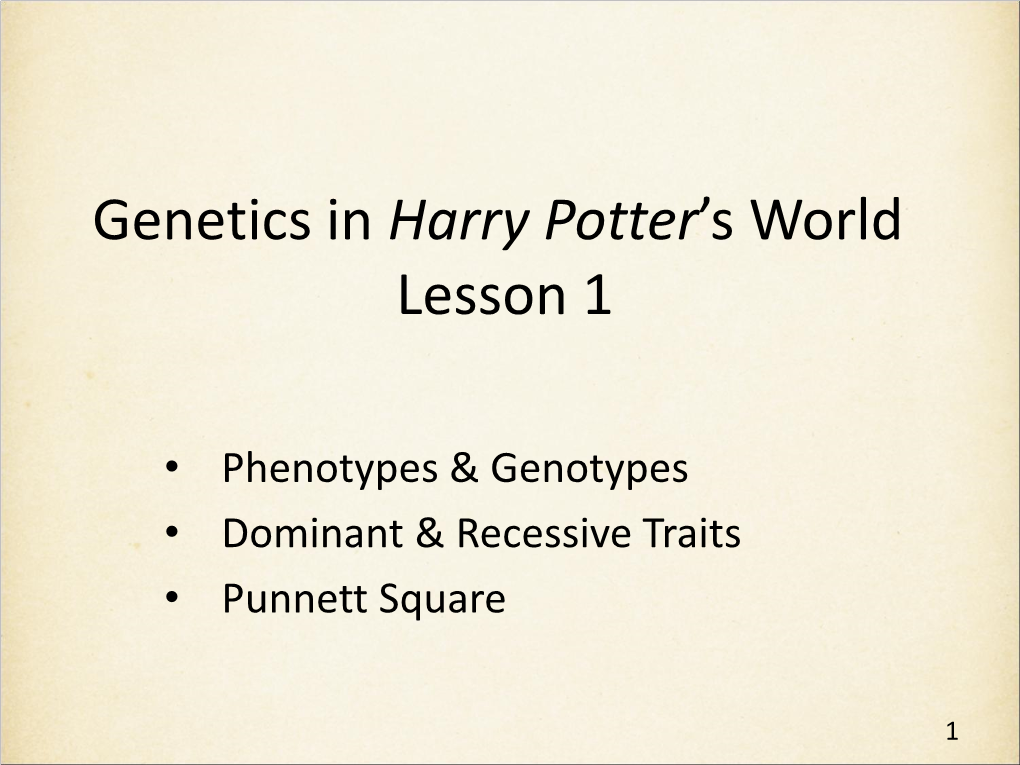 Genetics in Harry Potter's World